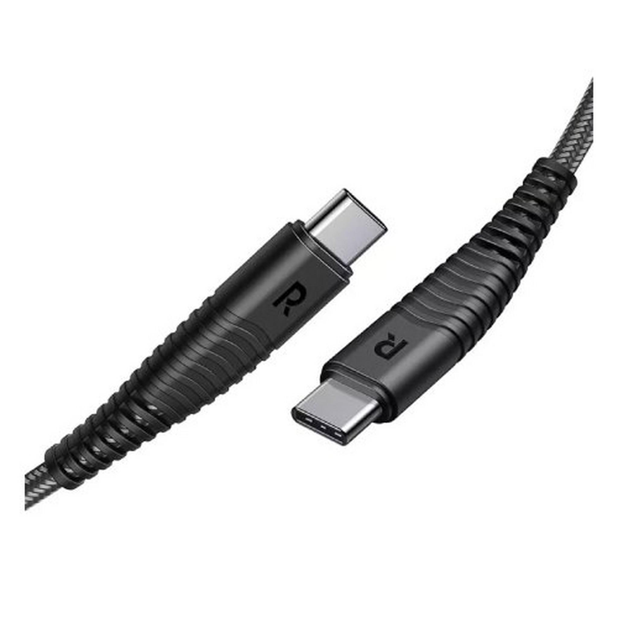 RAVPower 1M Tough Nylon Braided USB C to C Cable (RP-CB047) - Black