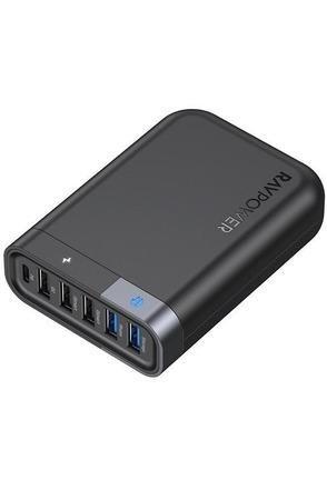 شاحن رافباور  FileHub RP-UM002 UK مع 6 منافذ USB-C  غير متصل 60 وات