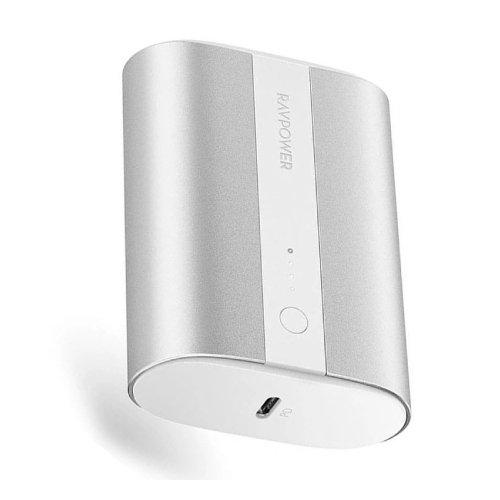 RAVPower 10000mAh PD+QC 2-Port 18W Power Bank - Metallic Sliver