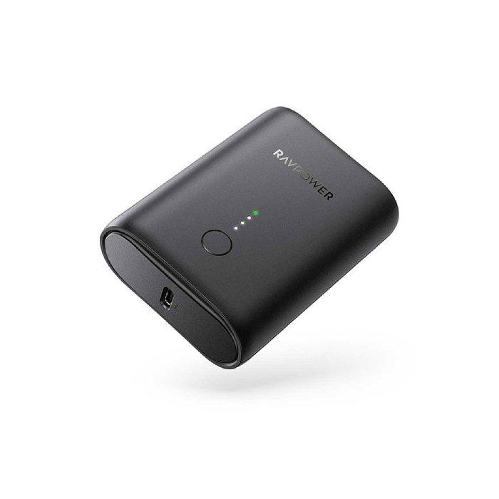 RAVPower 10000mAh PD18w Charger with Type-A to Type-C Cable - Black