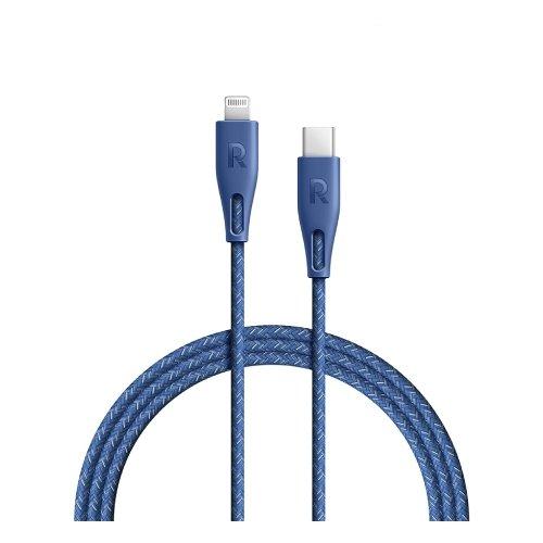 كابل نايلون نوع -سي للايتنينج 0.3 متر من راف باور - أزرق