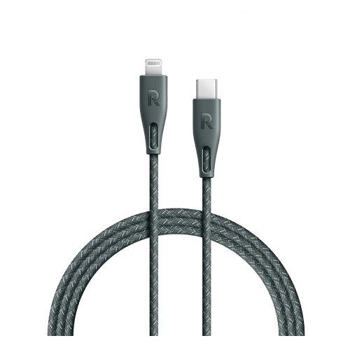 كابل نايلون نوع -سي للايتنينج 0.3 متر من راف باور - أخضر