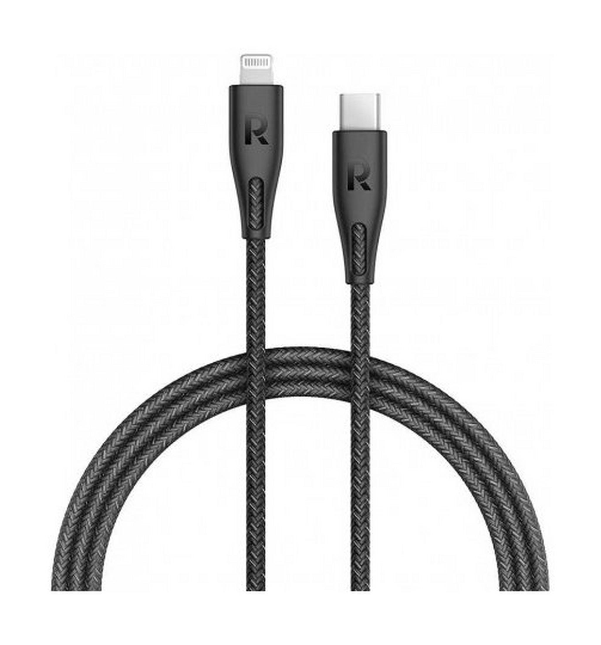 Ravpower Type-C To Lightning Data Sync Charging Cable (1.2 Meter) - Black
