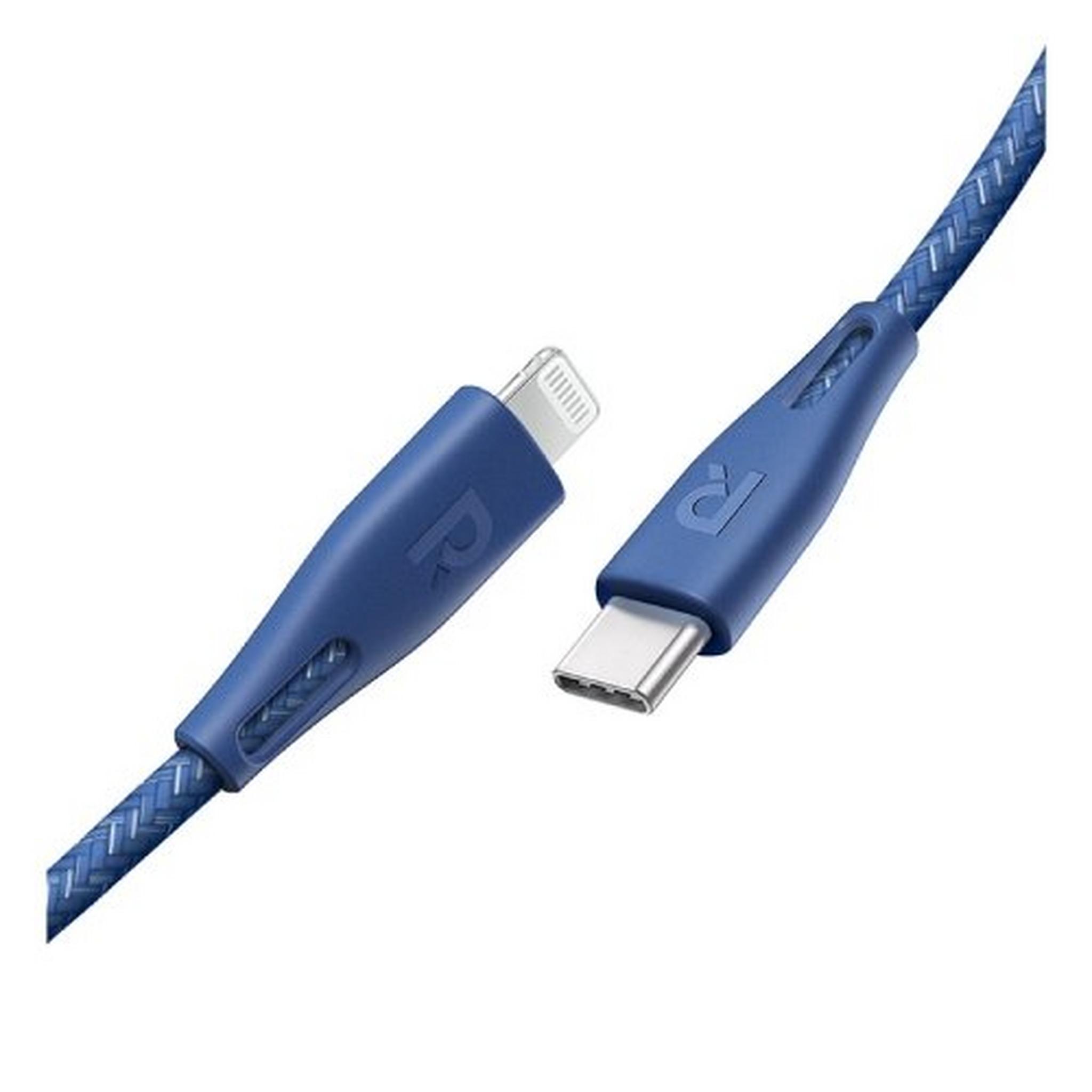 RAVPower 2m Type-C To Lighting Nylon Cable - Blue