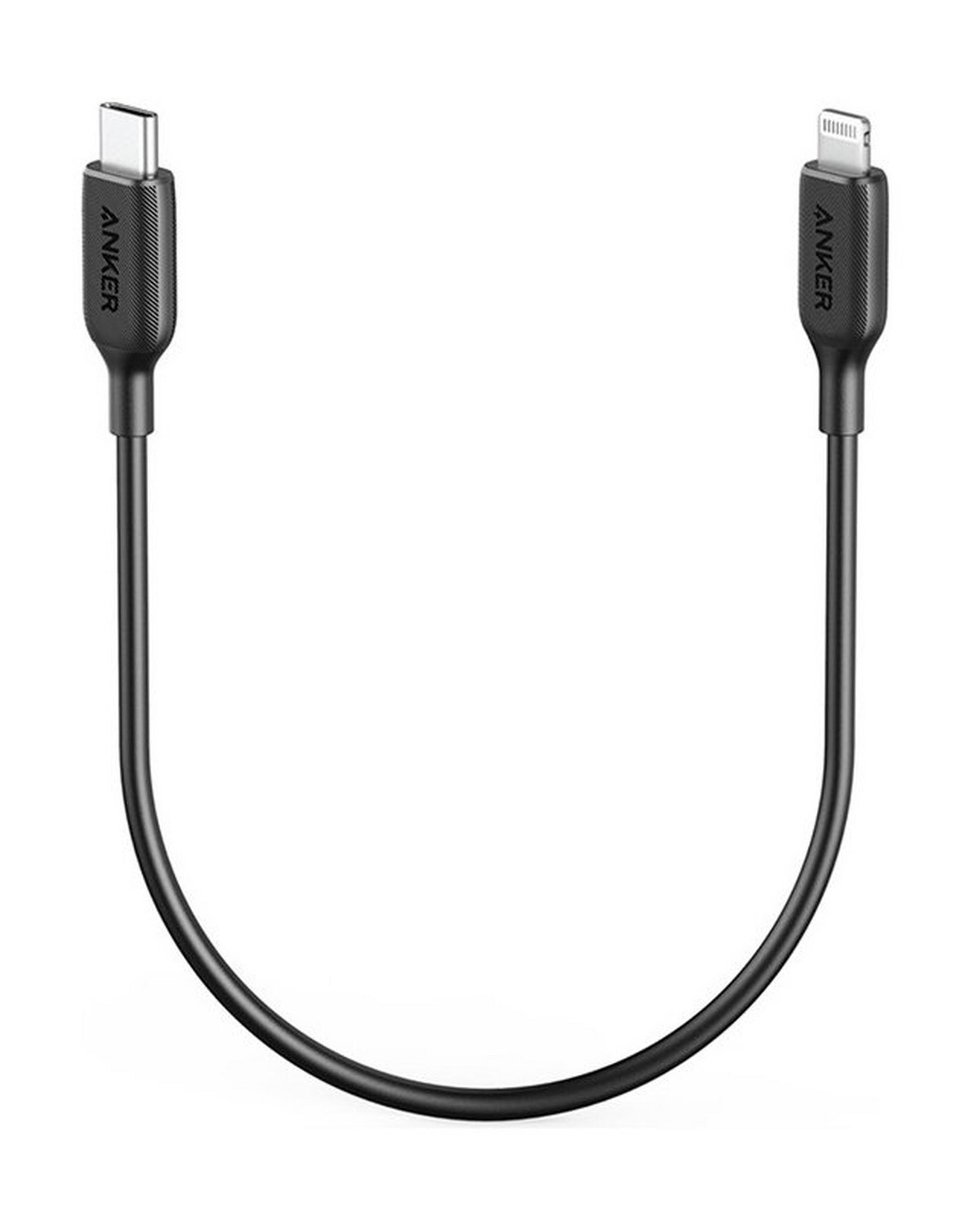 أنكر باور لاين III كابل USB-C إلى لايتيننج (1 قدم) - أسود
