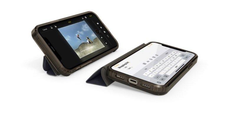 Pipetto Origami Folio Case for iPhone 12 Pro Max - Dark Blue