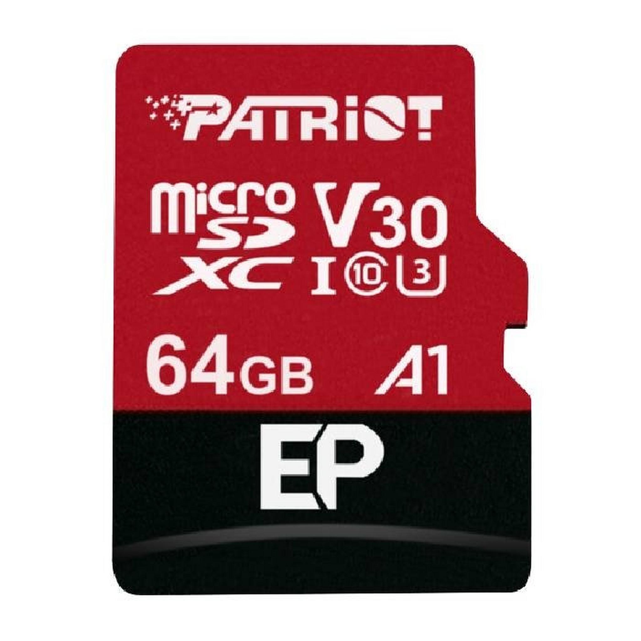 Patriot 64GB EP Series UHS-I microSDXC Memory Card with SD Adapter