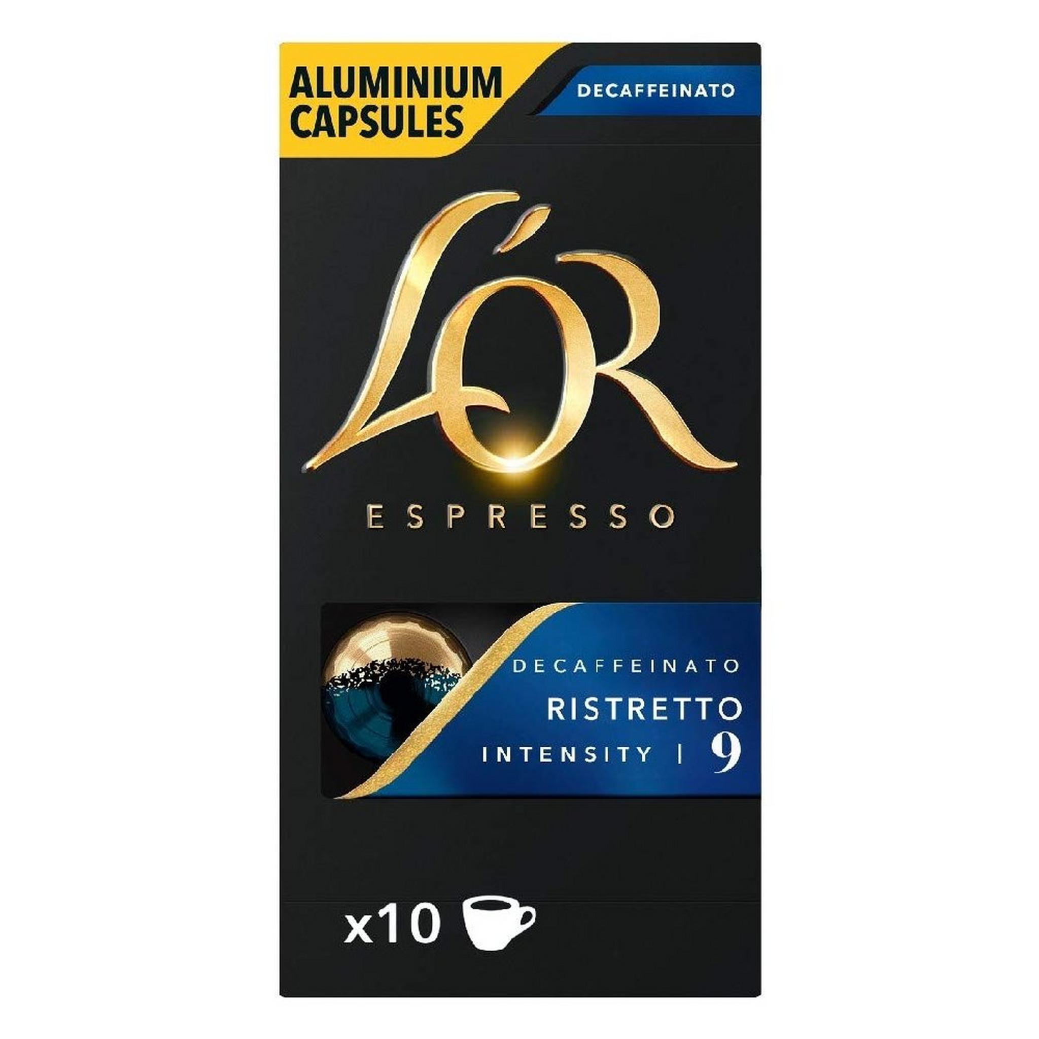 L'OR Espresso 9 Ristretto Decafinato Capsules - 10pcs x 52g