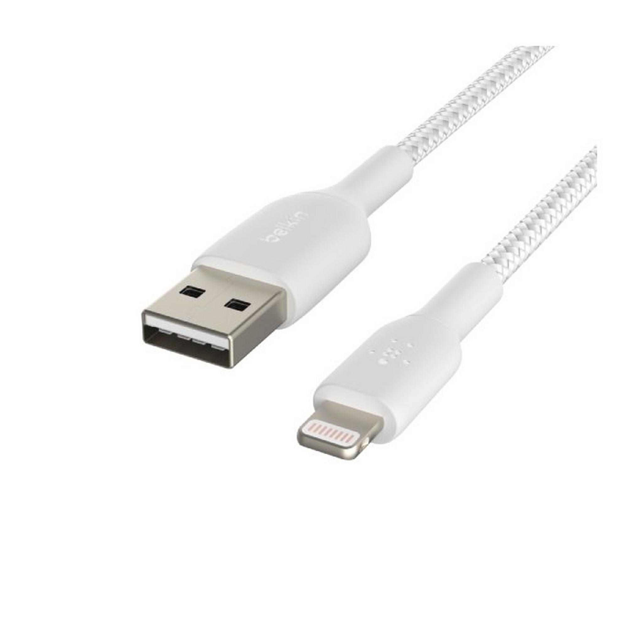 Belkin Braided Lightning to USB-A 1m Cable - White