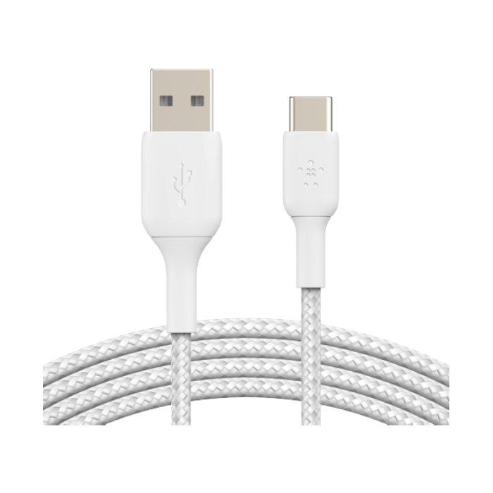 Buy Belkin braided 3m cable usb c to usb a white in Kuwait
