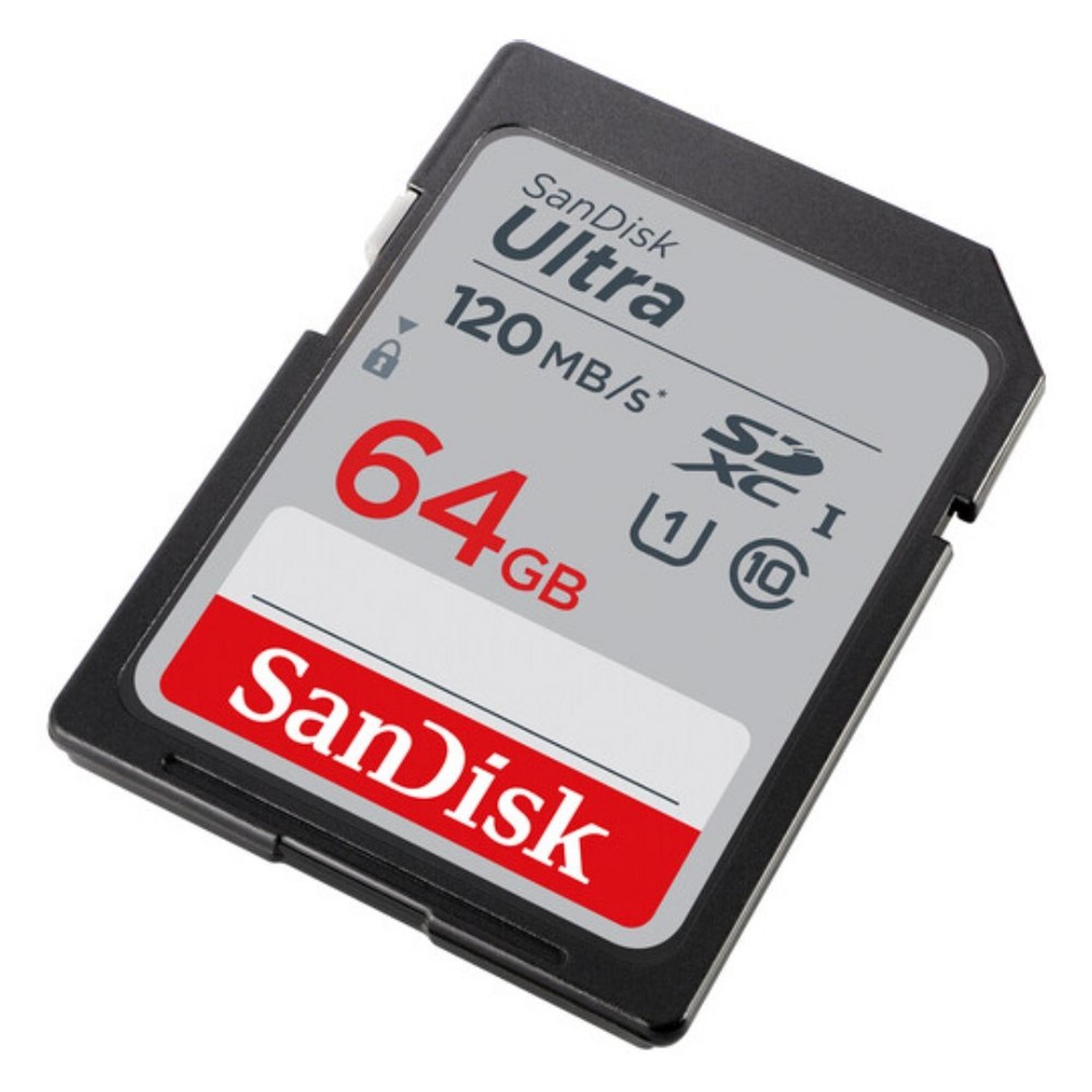 بطاقة ذاكرة سان ديسك ألترا UHS-I SDXC بسعة 64 جيجابايت