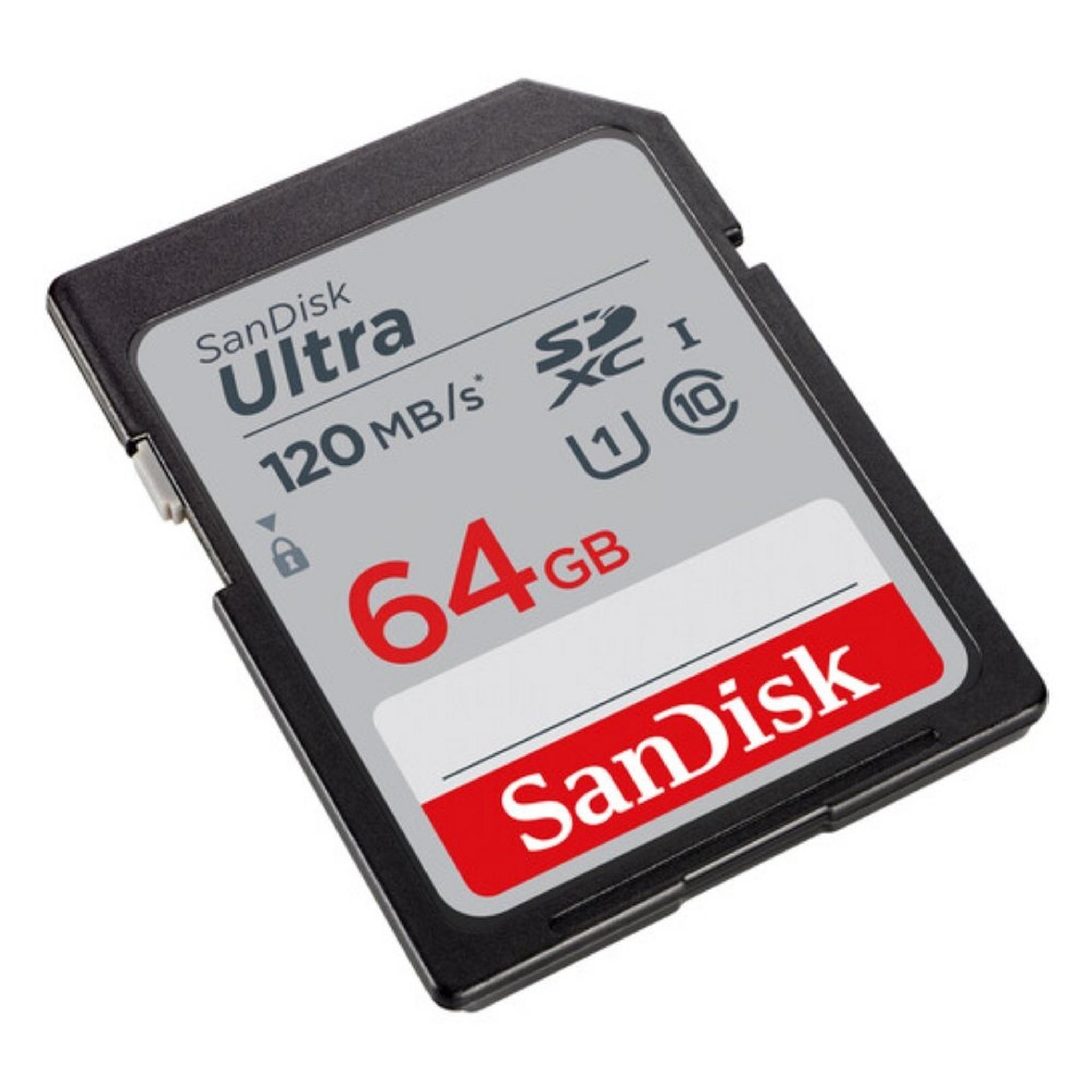 بطاقة ذاكرة سان ديسك ألترا UHS-I SDXC بسعة 64 جيجابايت