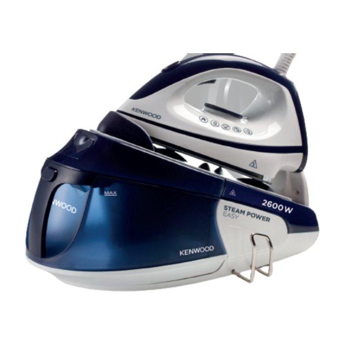 Buy Kenwood ceramic steam iron, 1800ml, 2600w, ssp20. 000wb - white/blue in Kuwait