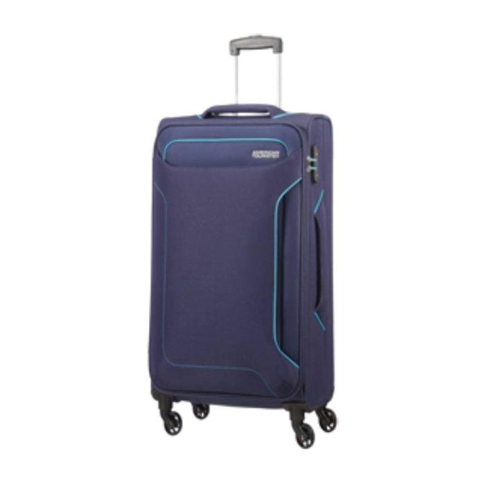 Buy American tourister holiday spinner soft luggage - 68cm medium size - navy in Kuwait