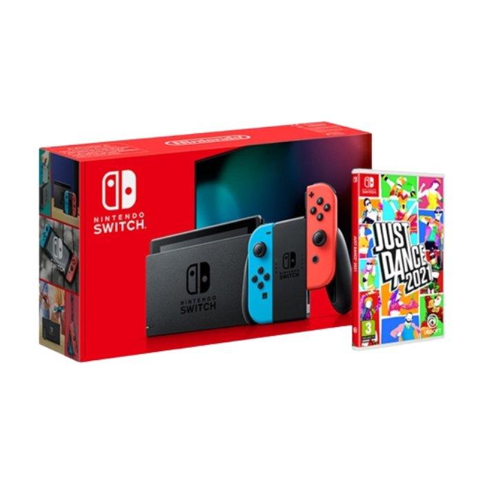 Nintendo Switch Extended Battery Console + Just Dance 2021 Game