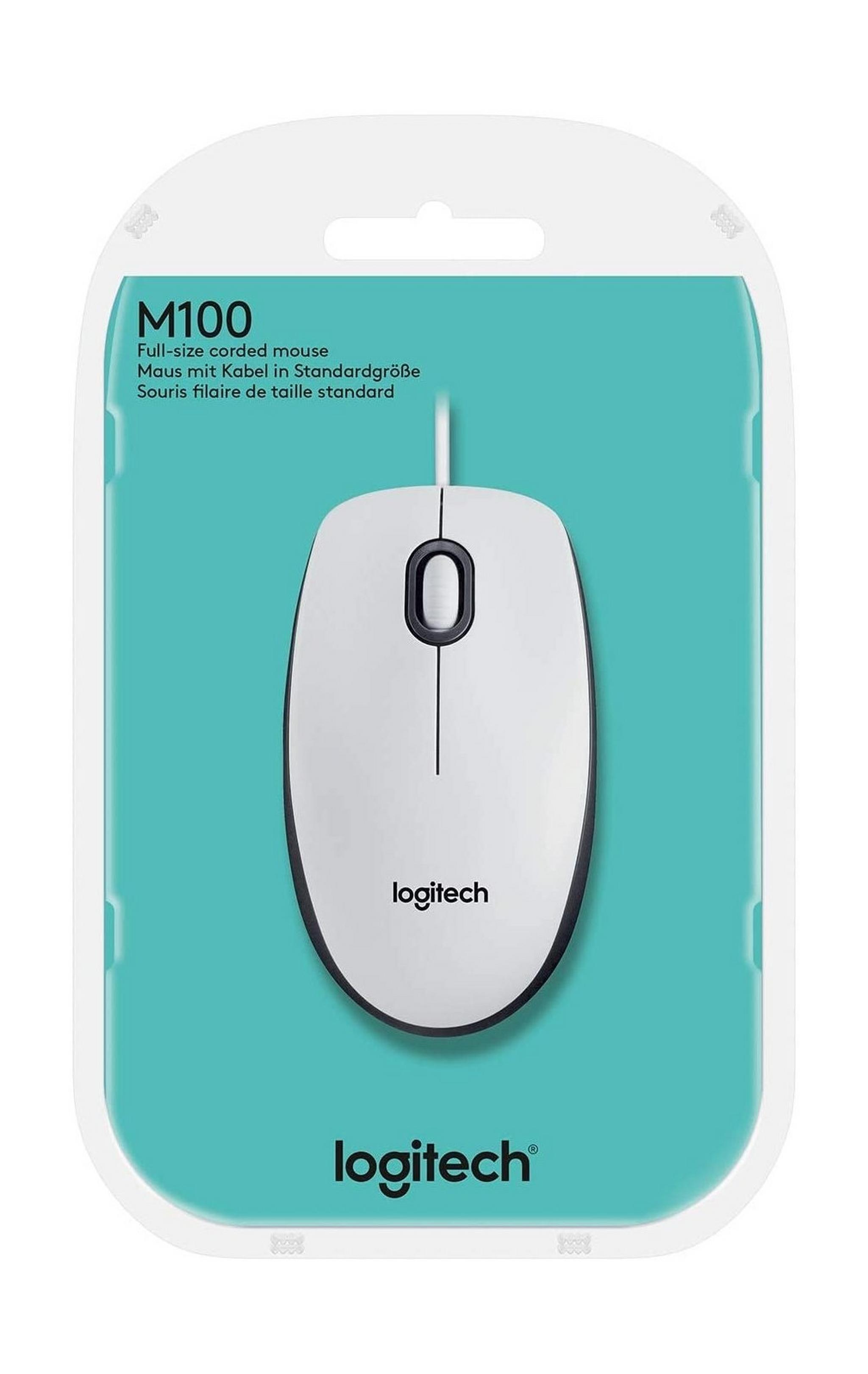 Logitech M100 USB Wired Mouse - Clamshell