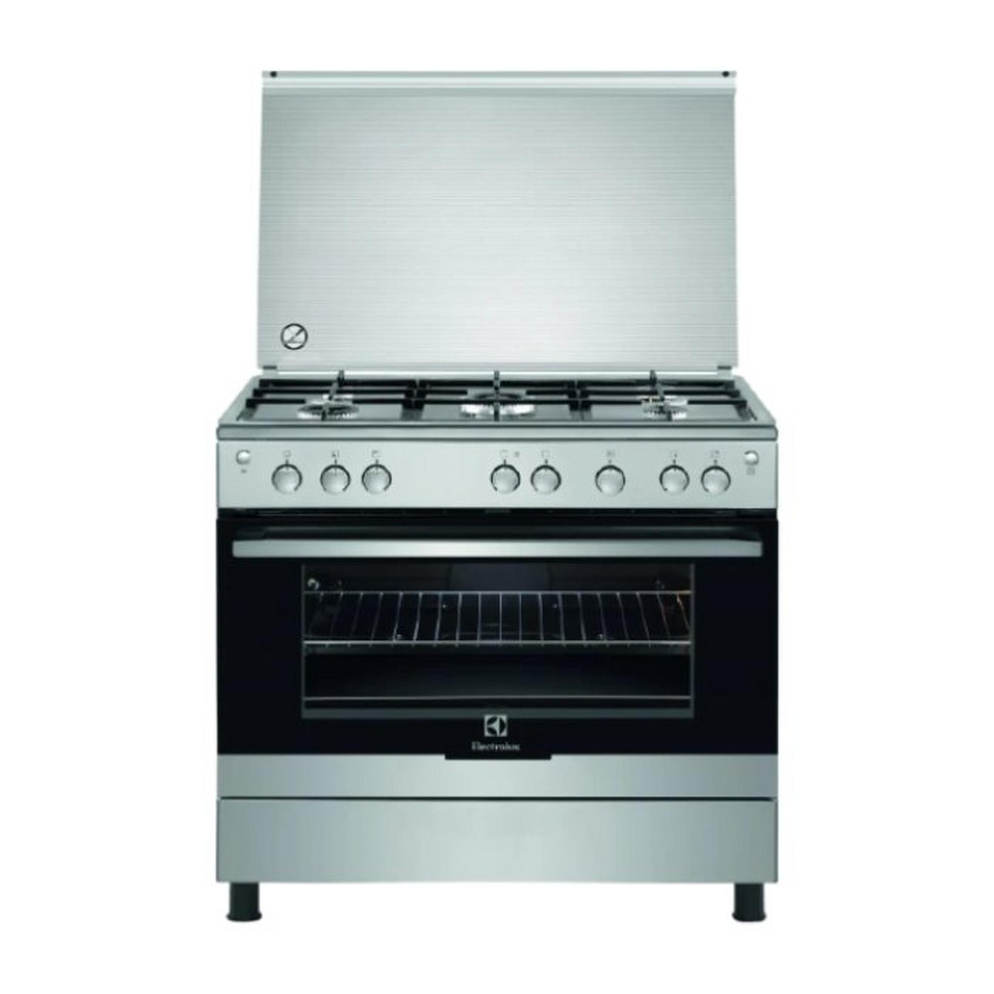 Electrolux 5 Burner Gas Cooker - 90x60 CM - Stainless Steel (EKG9000A4X)