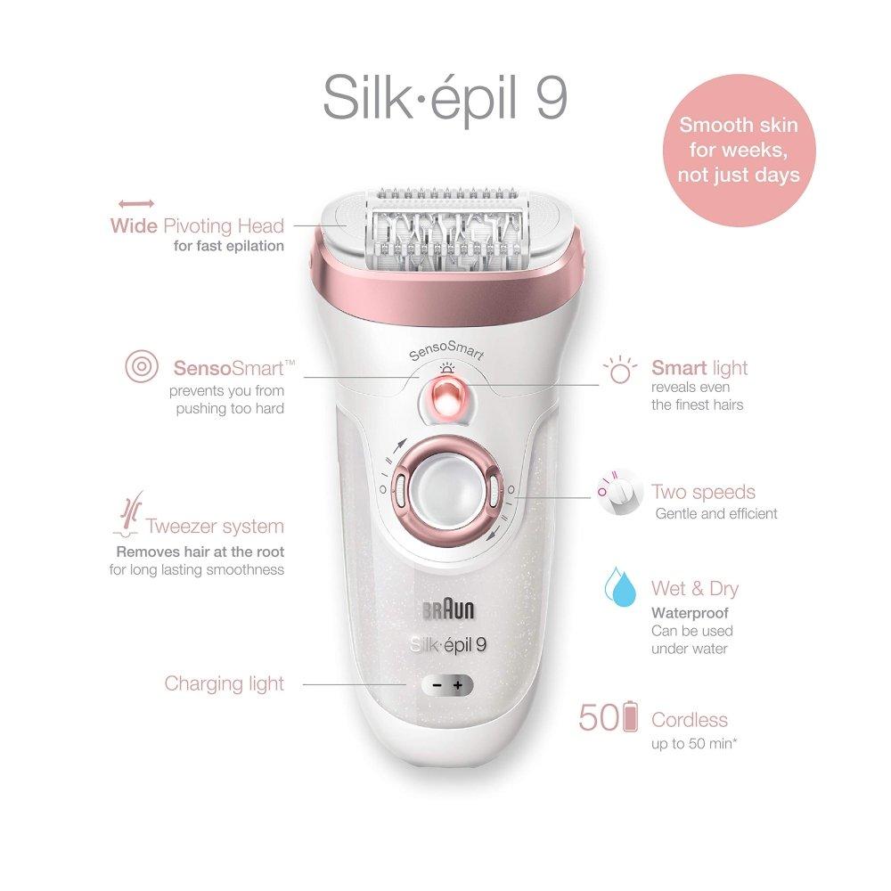 Braun Epilator Silk-Epil, SES9/890 - White/rose gold