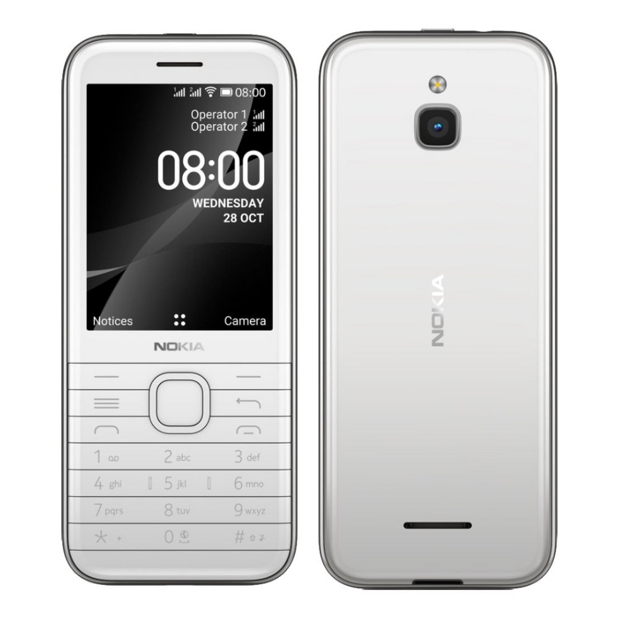 هاتف نوكيا 8000 4 جي 2.8" 512 ميجابايت - أبيض