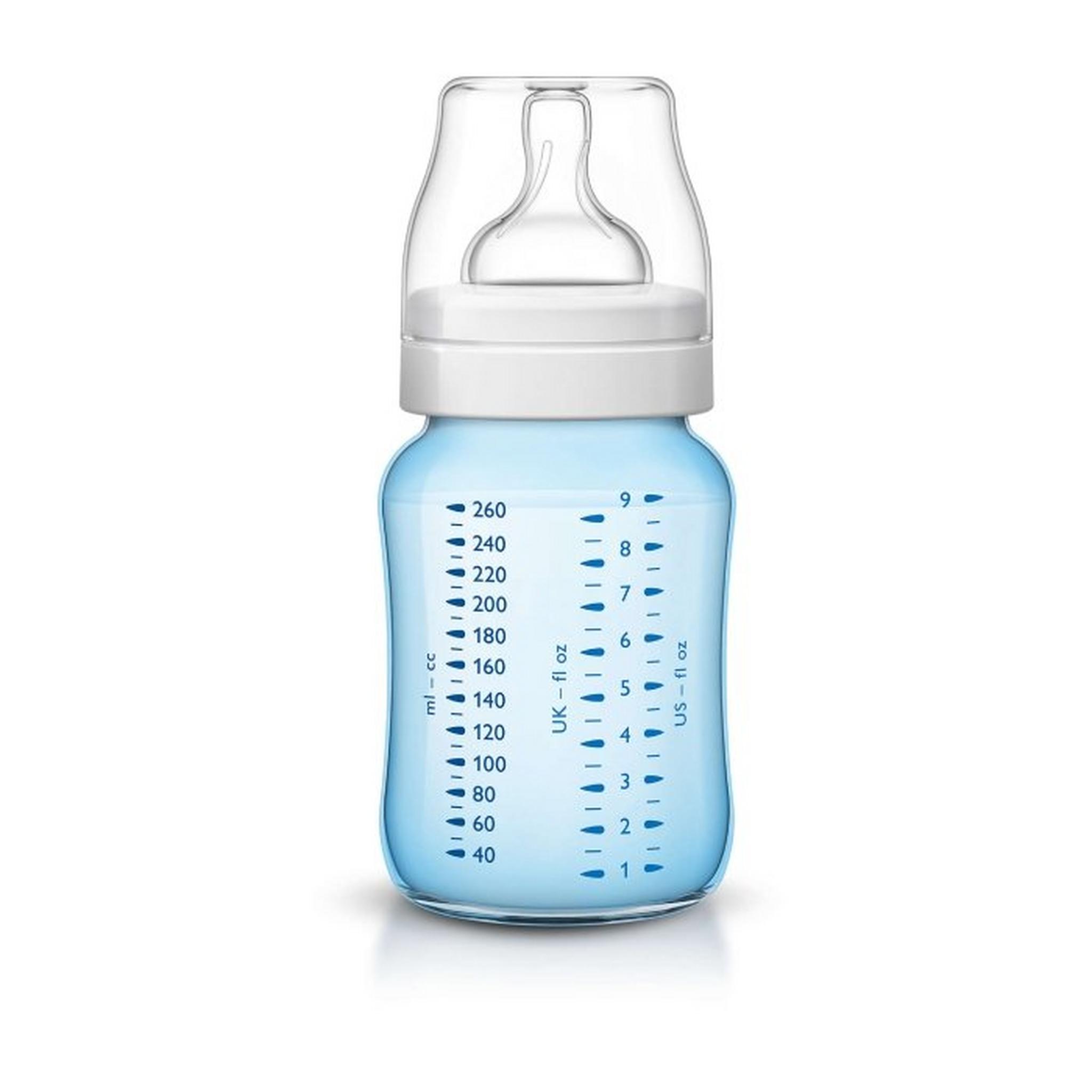زجاجة الرضاعة كلاسيك بلس 260 مل من فيليبس ايفينت- أزرق - قطعتين