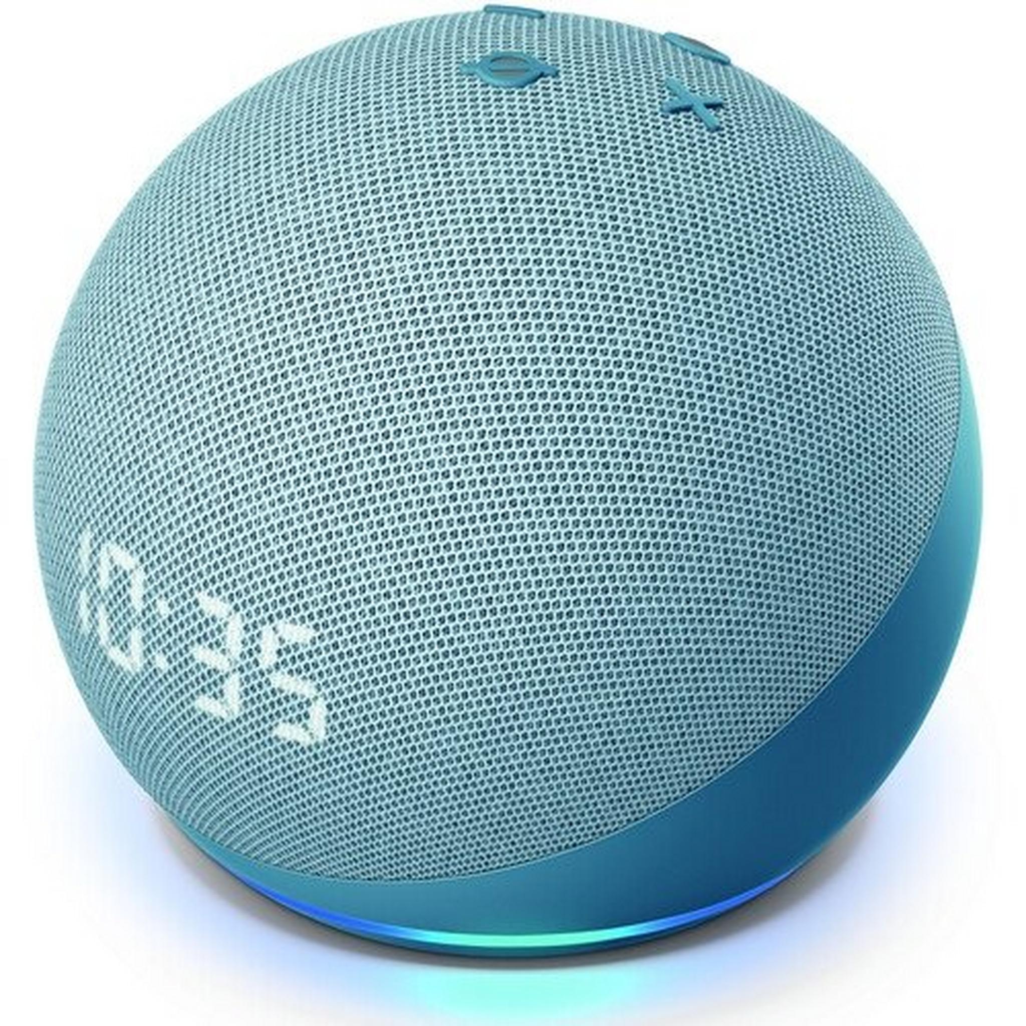 مكبر الصوت أمازون إيكو دوت مع ساعة (الجيل الرابع) - أزرق