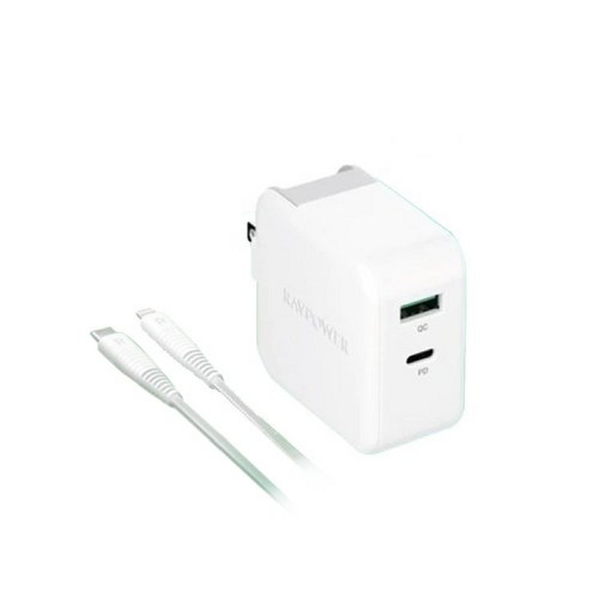 RAVPower 36W UK Wall Charger + Lighting Cable (RP-PC129) - White