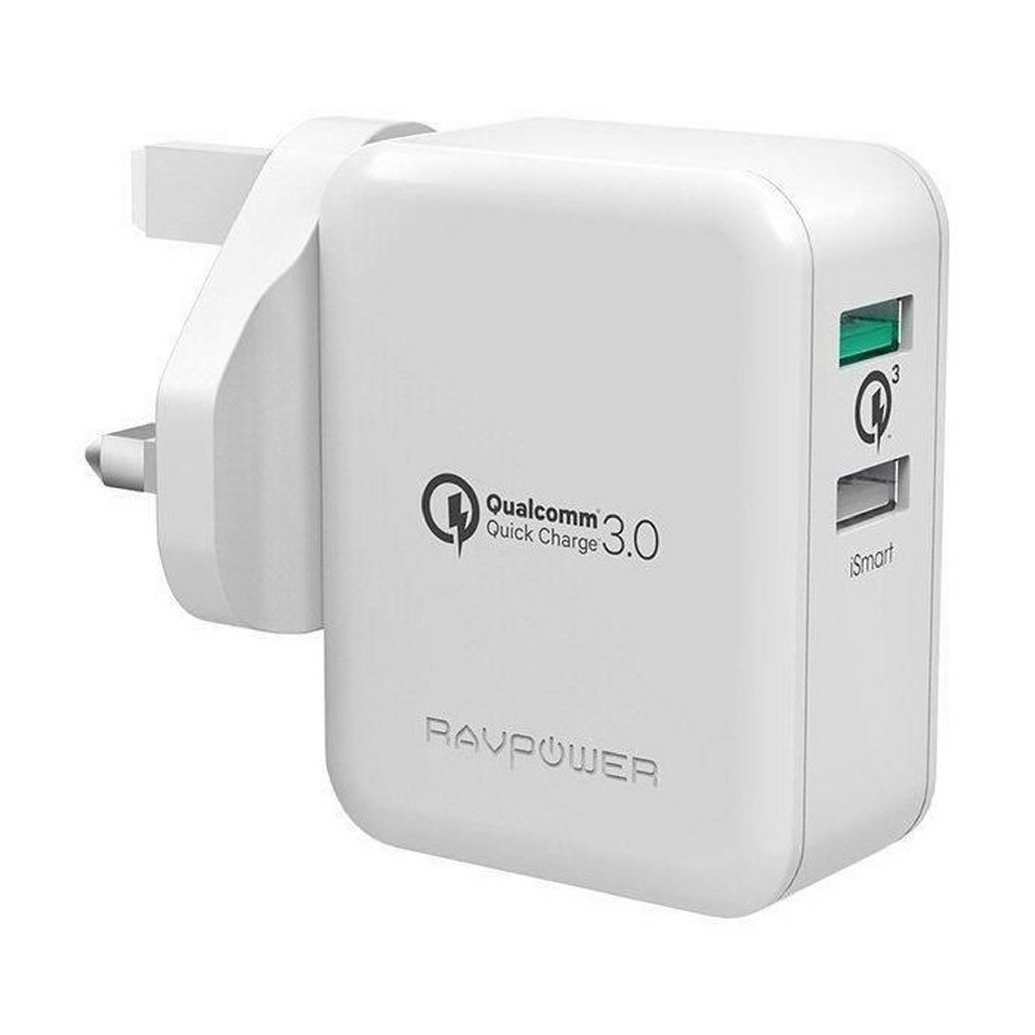 RAVPower 30W Dual USB Ports Wall Charger (RP-PC006) – White