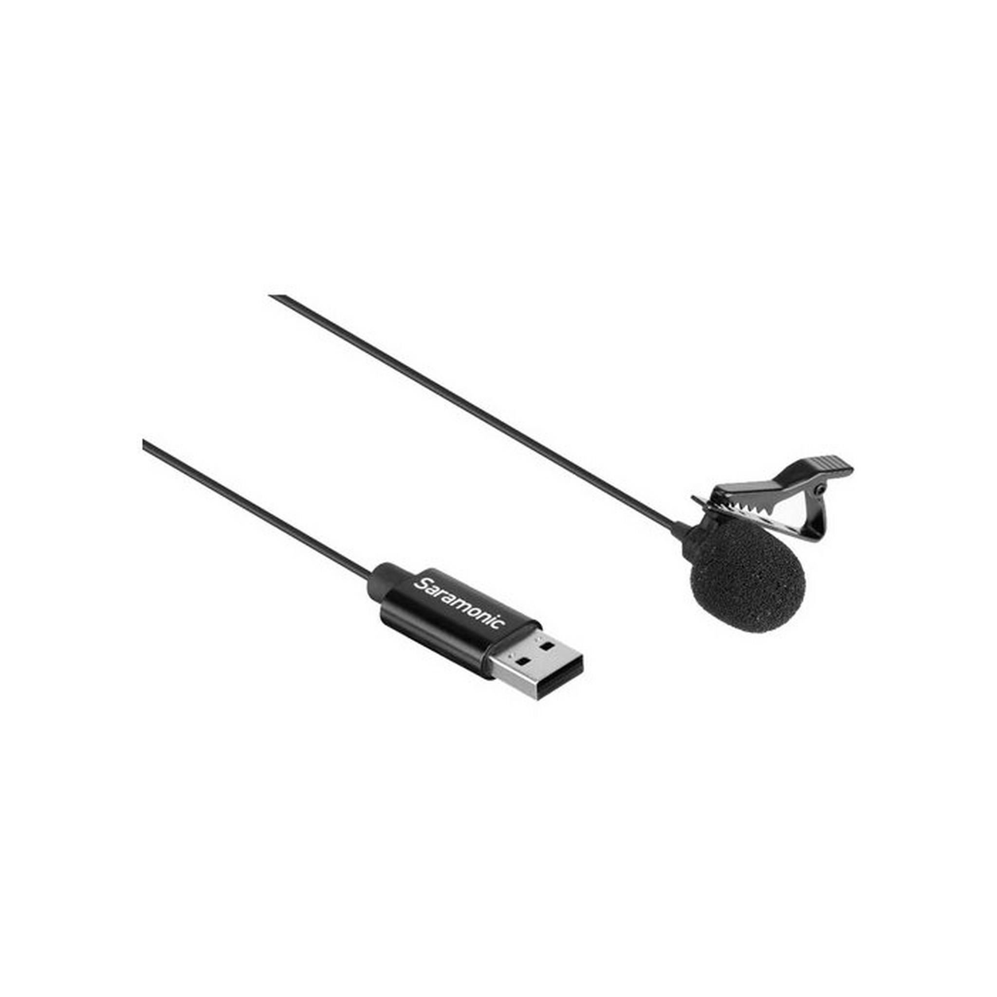 SARAMONIC Clip-on USB Lavalier Microphone, 2m Cable, SR-ULM10 - Black