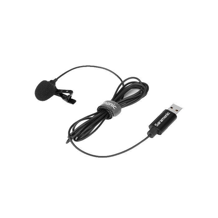 ميكروفون لافالير بمشبك مع موصل يو اس بي من سارامونيك،كابل بطول 2م، SR-ULM10 - أسود