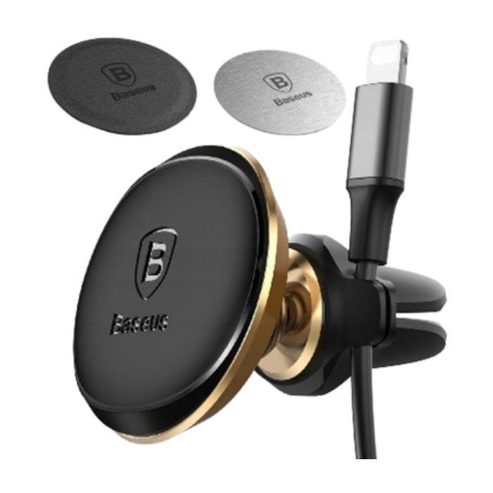 Baseus Magnetic Air Vent Car Mount Holder with cable - Gold