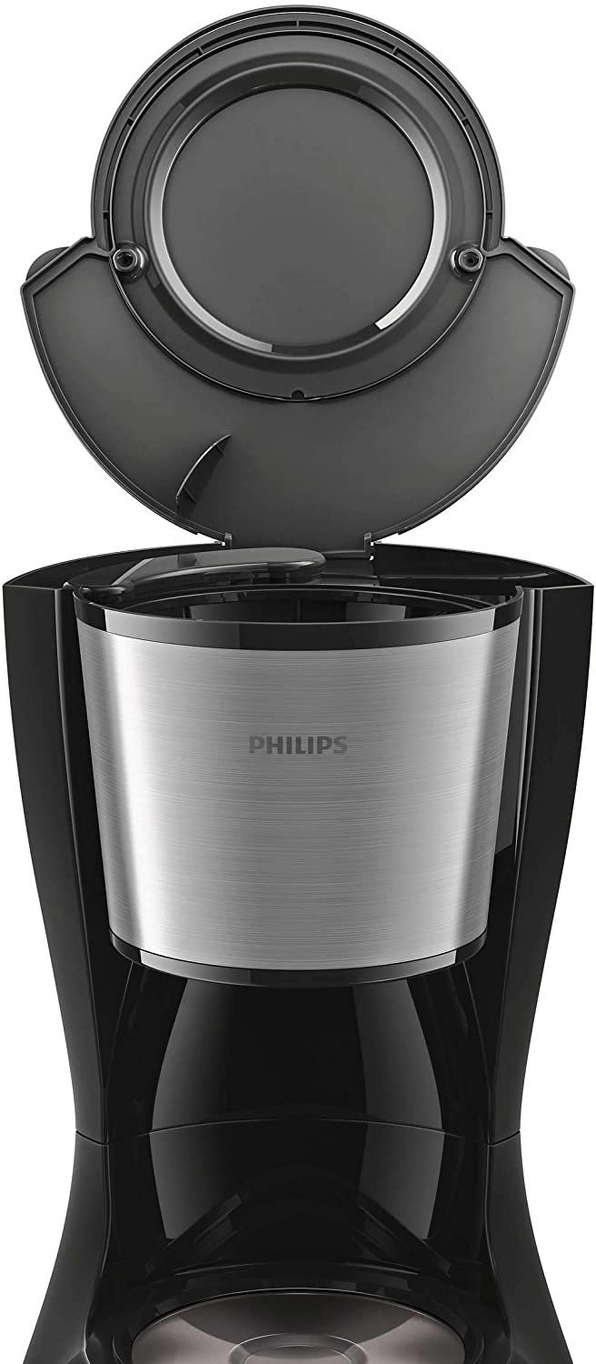 ماكينة تحضير القهوة من فيليبس، قدرة 1000 وات، سعة 1.2 لتر، HD7462/20 - أسود