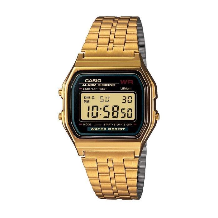 Buy Casio digital gents watch 34mm gmo with metal strap (a159wgea-1df) - gold in Kuwait