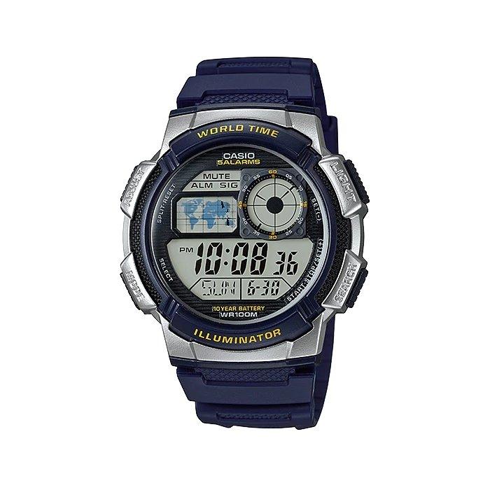 Casio Digital Gents Watch 44mm GRO with Resin Strap (AE-1000W-2AVDF) - Navy