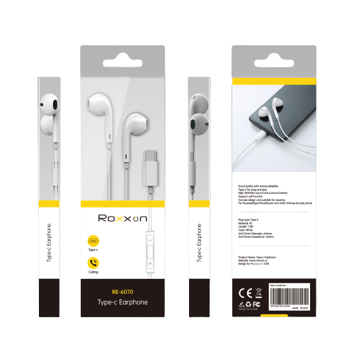 Roxxon Type-C Earphones - White (RE-6070)
