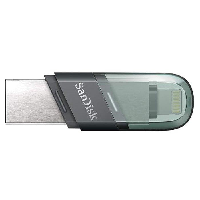 Buy Sandisk 128gb ixpand flip flash drive usb 3. 1 and lightening, for ios, windows and mac in Saudi Arabia