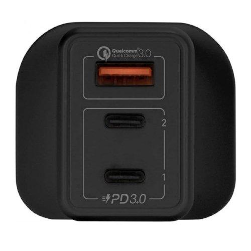 Momax OnePlug GaN 65W 3-Port Fast Charging Charger - Black