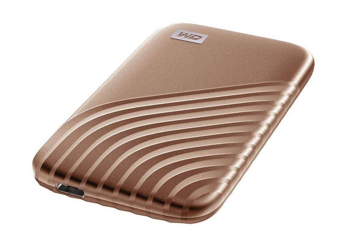 WD My Passport 500GB SSD Hard Drive, WDBAGF5000AGD-WESN - Gold