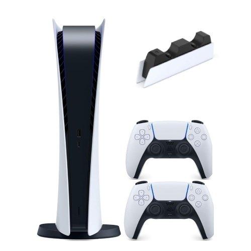 Sony PlayStation 5 Digital Edition Console + DualSense 5 Wireless Controller + PS5 DualSense Charging Station