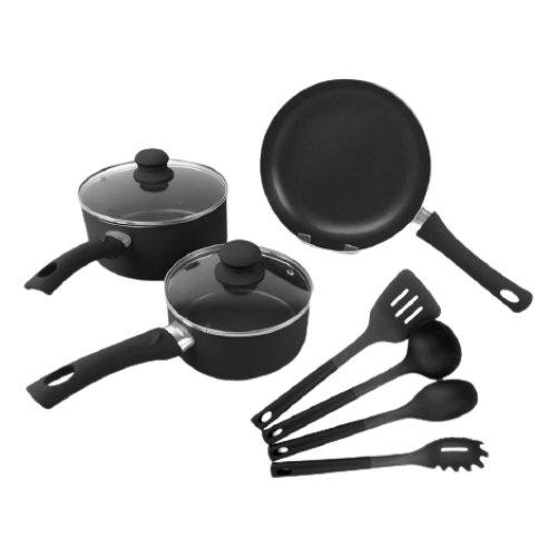 Buy Safat home duo cookware 9 pcs set - black in Kuwait