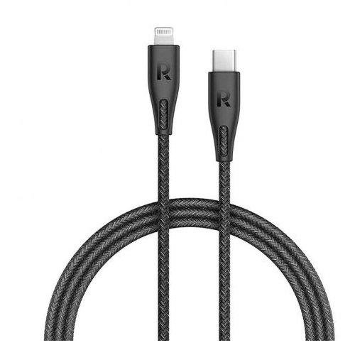 بطارية شحن خارجية سعة 10000 مللي أمبير + كابل نوع -سي إلى لايتنينج + شاحن حائط من راف باور