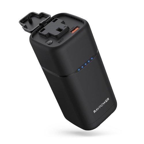 Buy Ravpower pd pioneer 20000mah 80w charger + type-c cable - black in Kuwait