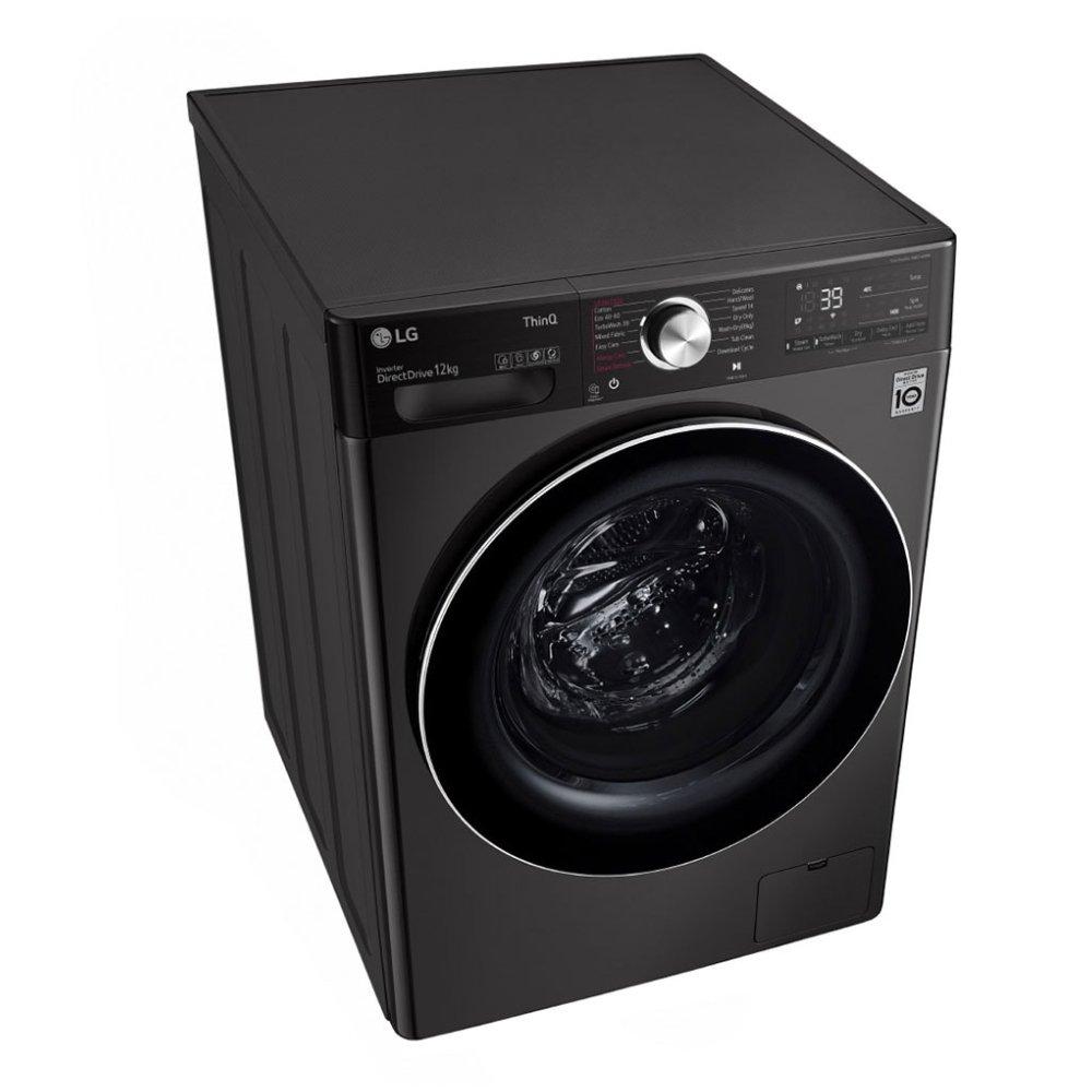LG 12kg Front Load WiFi Washing Machine Black Xcite KSA
