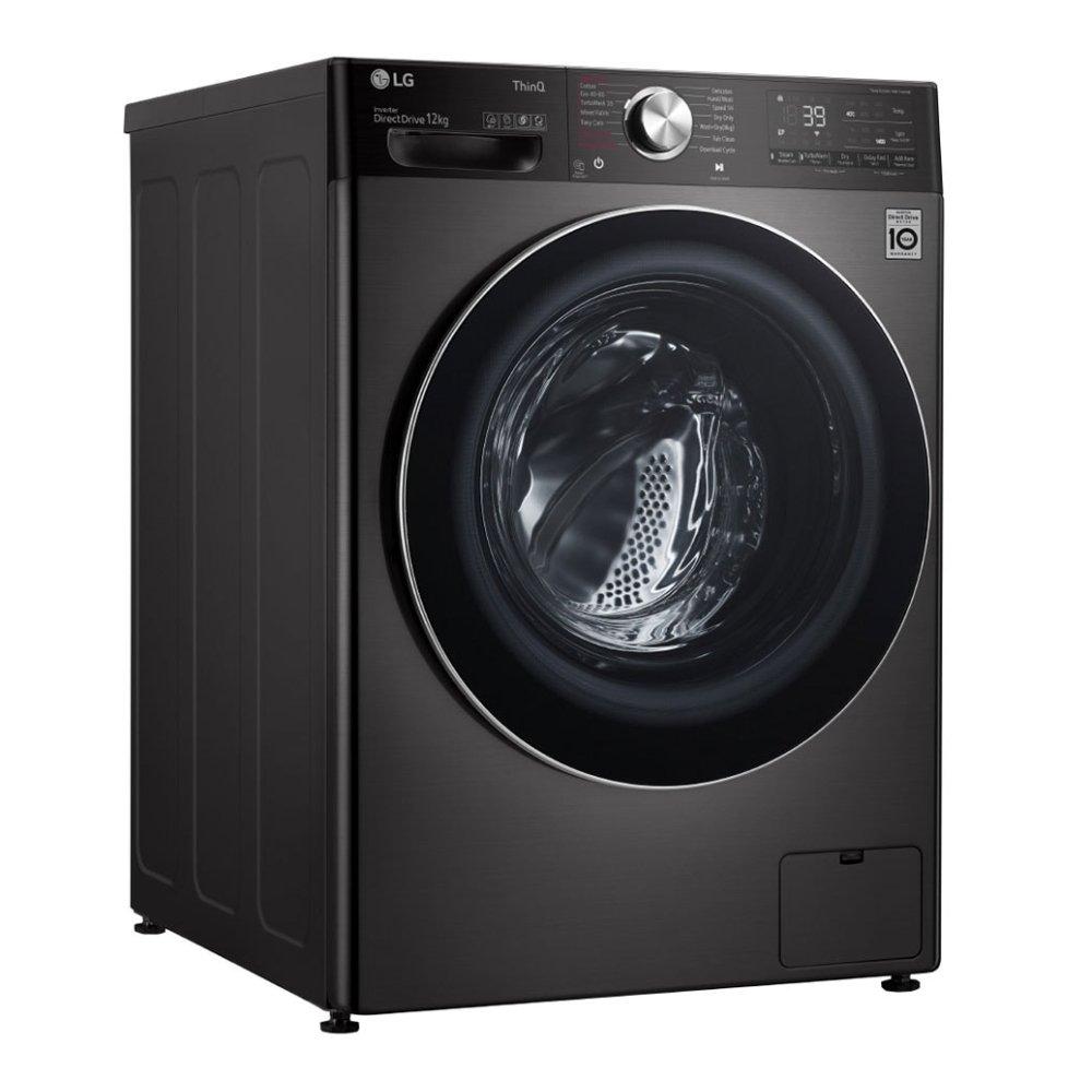 LG 12kg Front Load WiFi Washing Machine Black Xcite KSA