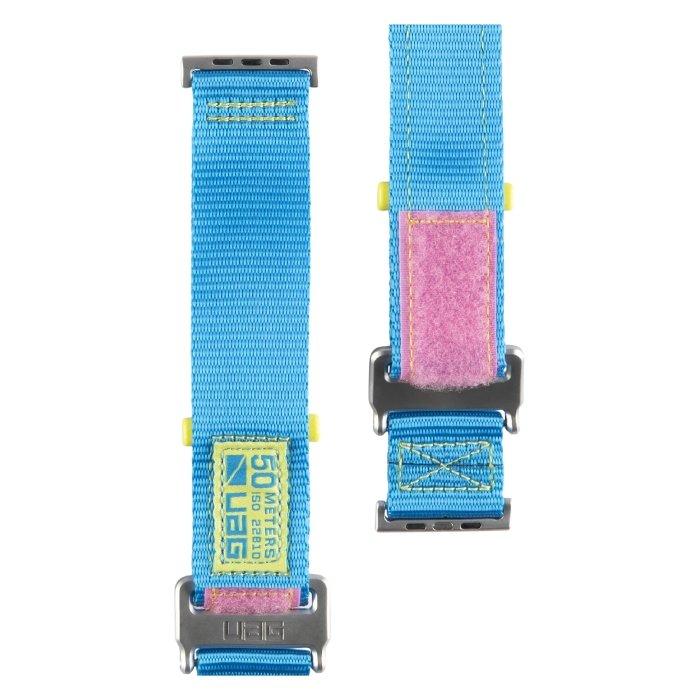 حزام اكتيف لساعة ابل حجم 44 مم / 42 مم من يو ايه جي - ازرق / وردي