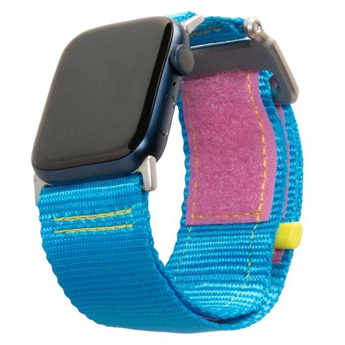 حزام اكتيف لساعة ابل حجم 44 مم / 42 مم من يو ايه جي - ازرق / وردي