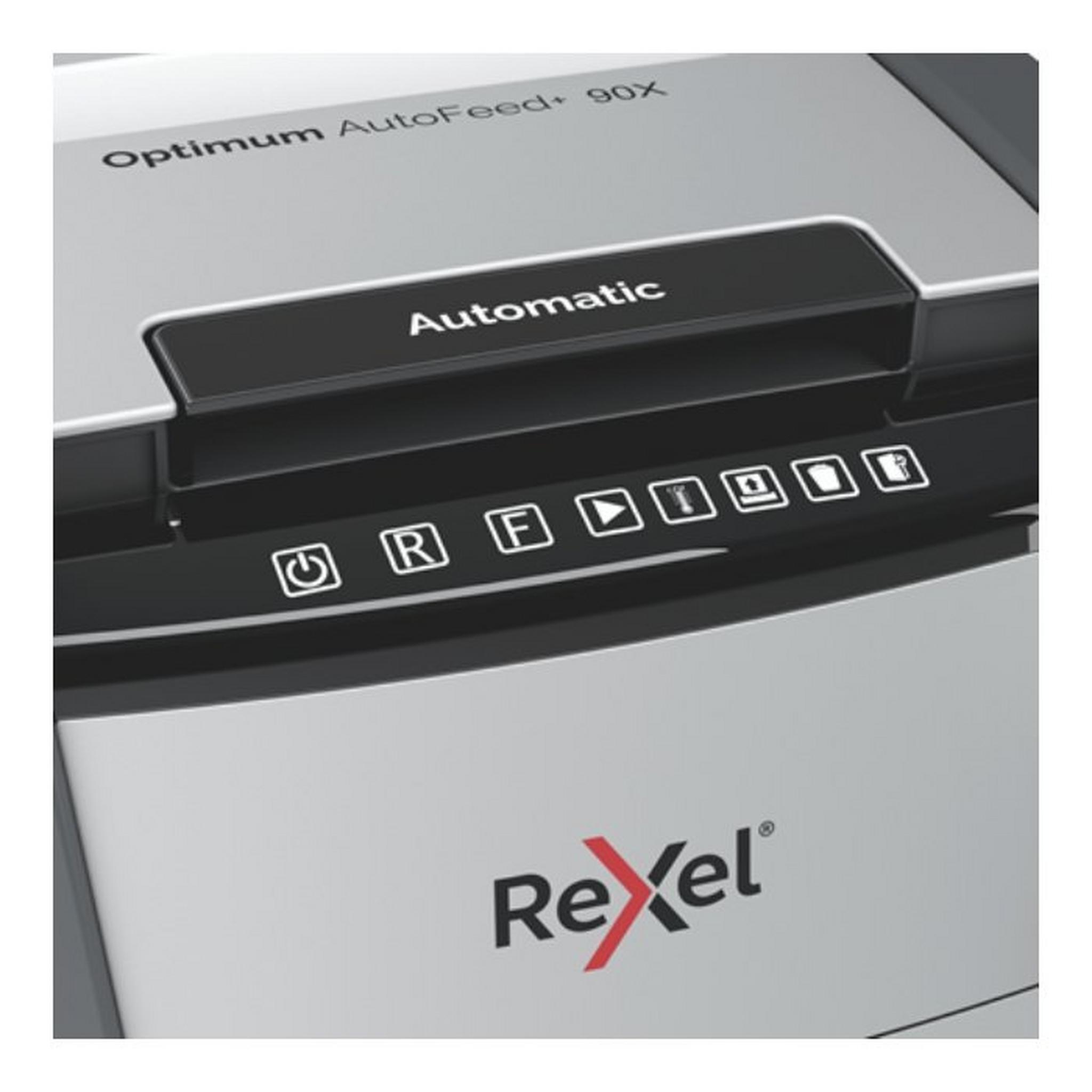 Rexel Optimum AutoFeed+ 90X Automatic Cross Cut Paper Shredder