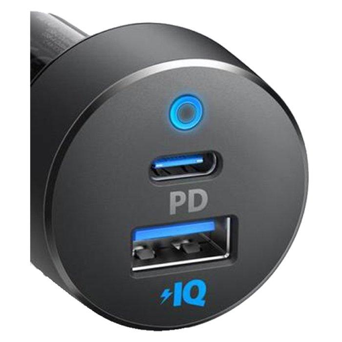 شاحن سيارة بقوة 35 واط ثنائي المنفذ من انكر، A2732HF1 – أسود/رمادي