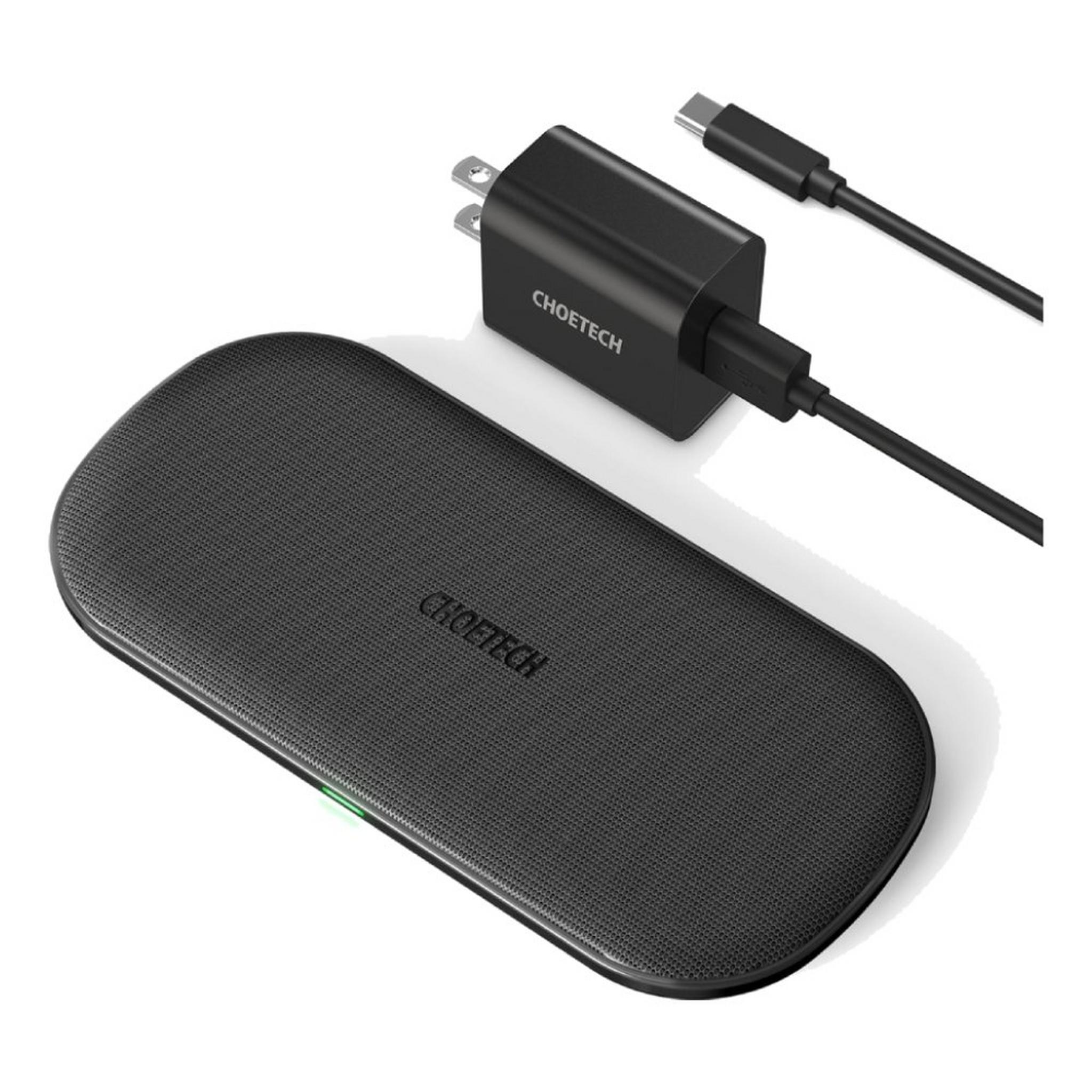 Choetech 20W Fast Dual Wireless Charging Stand - Black