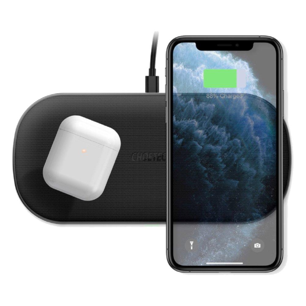 Choetech 20W Fast Dual Wireless Charging Stand - Black