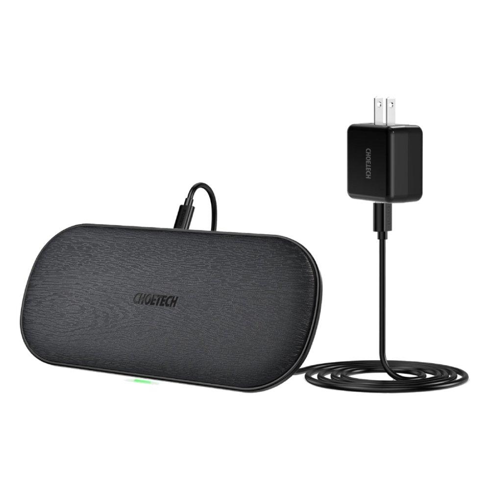 Choetech 20W Fast Dual Wireless Charging Stand - Black